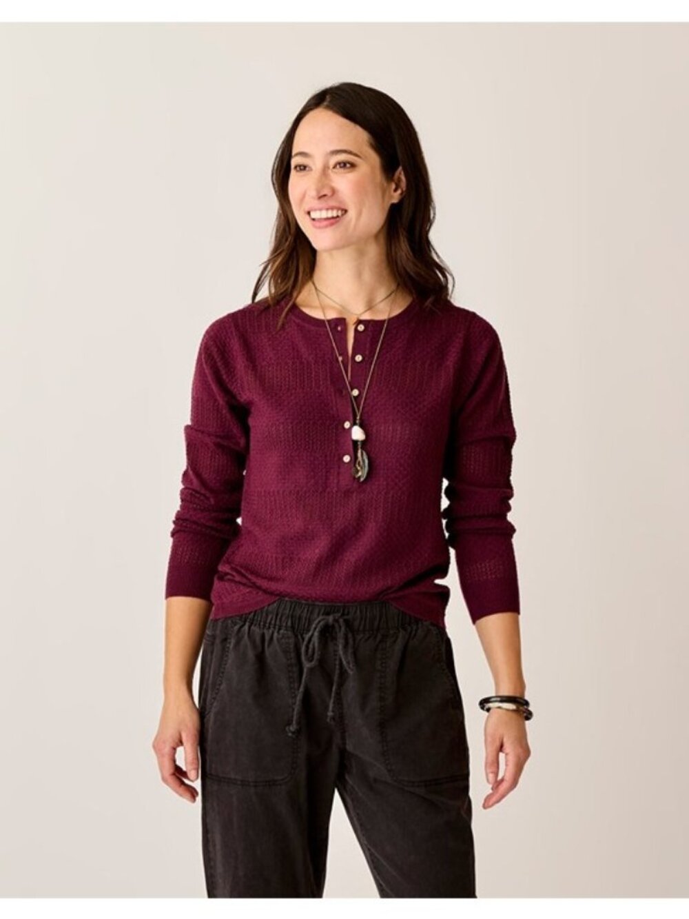 NWOT Carve Designs Women’s AMARA POINTELLE SWEATER S Small